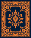 Ornate Floral Frame Art Rug