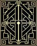 Black Gold Art Deco Symmetric Pattern Rug