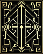 Black Gold Art Deco Symmetric Pattern Rug