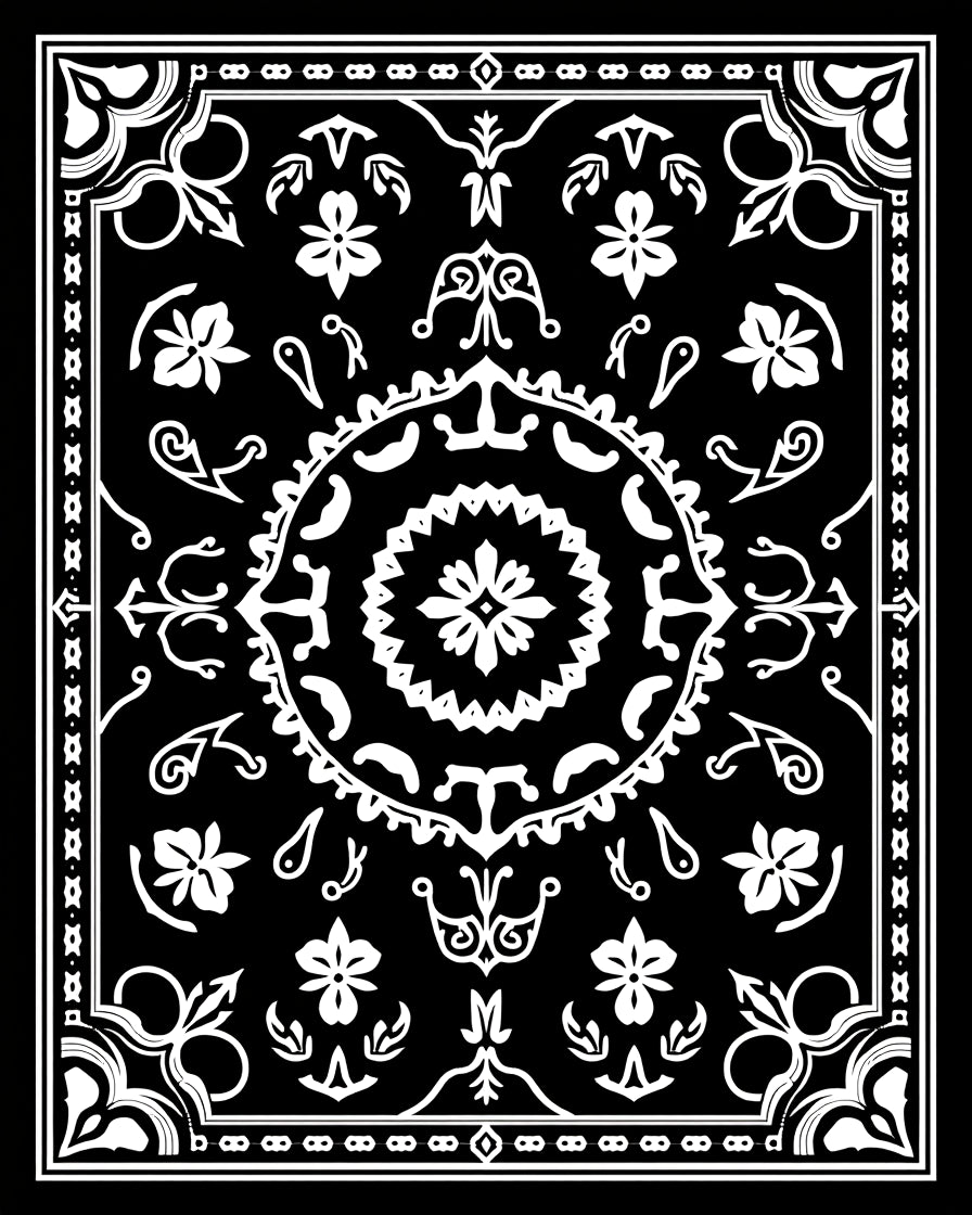 Intricate Mandala Floral Pattern Rug