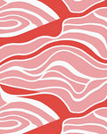 Pink White Swirl Abstract Pattern Rug