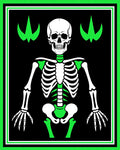Gothic Skeleton With Neon Green Accents Rug