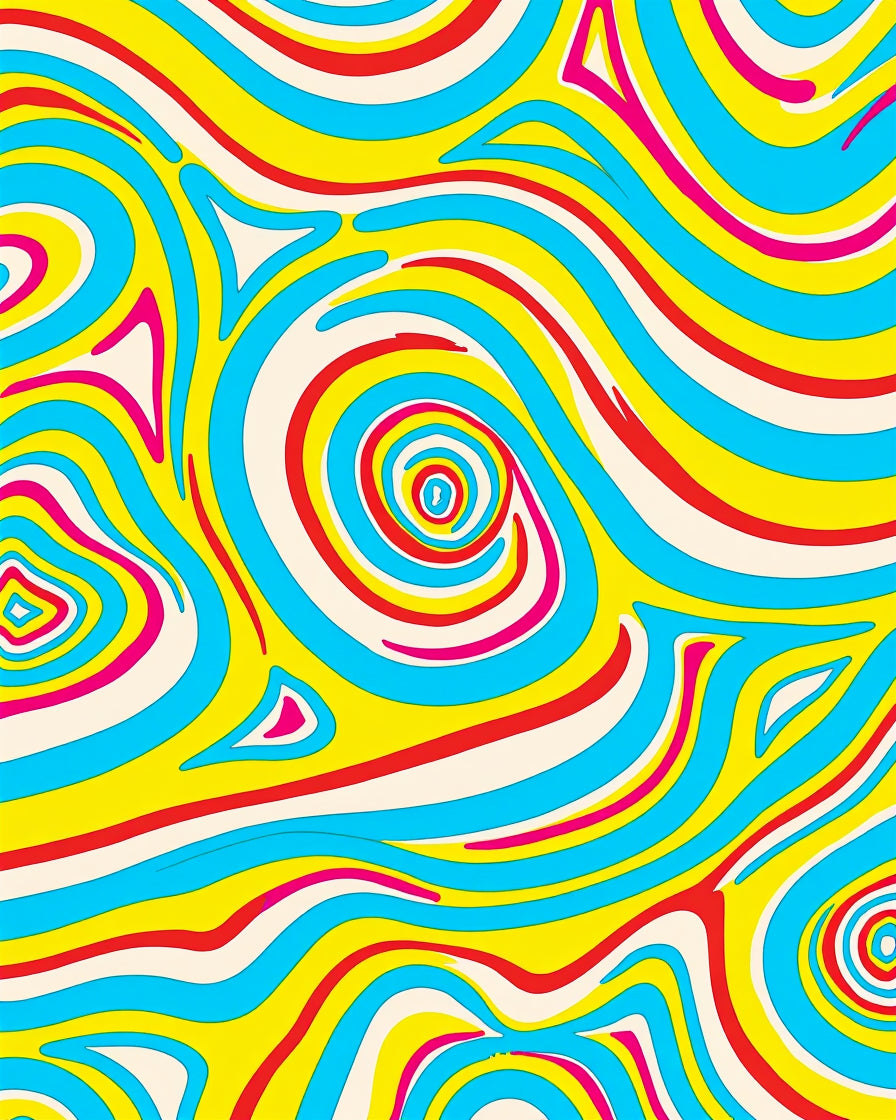 Vibrant Swirling Abstract Pattern Rug