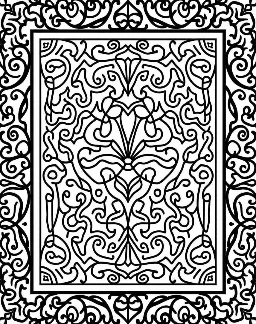 Intricate Floral Paisley Scrollwork Pattern Rug