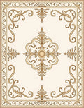 Ornate Gold Swirl Pattern Rug