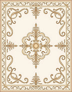 Ornate Gold Swirl Pattern Rug