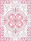 Ornate Floral Symmetry Pink Pattern Rug