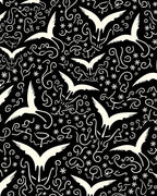 Whimsical Birds Swirls Pattern Rug