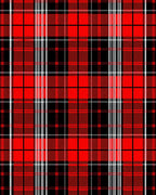 Classic Red Black Plaid Pattern Rug