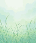 Soft Green Grass Field Pattern Rug