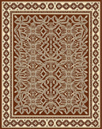 Brown Geometric Floral Intricate Pattern Rug