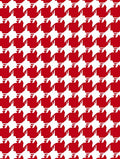 Red White Classic Houndstooth Pattern Rug