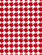 Red White Classic Houndstooth Pattern Rug