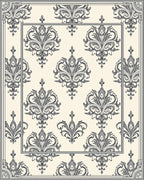 Elegant Damask Vintage Scroll Pattern Rug