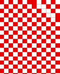 Bold Red White Checkerboard Grid Rug