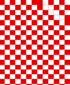 Bold Red White Checkerboard Grid Rug