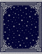 Deep Blue Starry Night Snowfall Rug