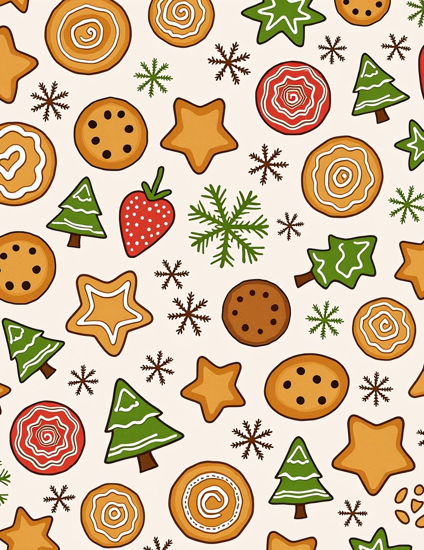 Christmas Cookies Snowflakes Pattern Rug