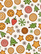 Christmas Cookies Snowflakes Pattern Rug