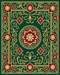 Ornate Floral Patterned Golden Rug
