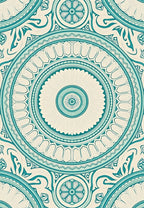 Intricate Teal Mandala Pattern Rug