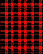 Bold Red Black Plaid Check Rug