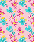 Vibrant Pink Turquoise Floral Pattern Rug