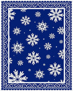Winter Snowflake Navy Decorative Rug