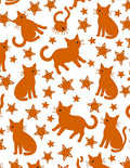 Playful Orange Cat Star Pattern Rug