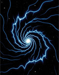 Electric Blue Swirl Vortex Design Rug