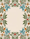Vintage Floral Vine Border Design Rug