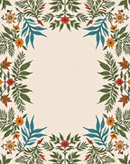 Vintage Floral Vine Border Design Rug