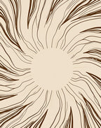 Abstract Organic Sunburst Lines Rug