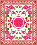 Vibrant Floral And Leaf Pattern Rug
