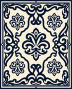 Ornate Floral Damask Motif Rug