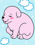 Dreamy Pink Puppy With Stars Design Rug
