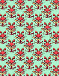 Red Golden Symmetry Pattern Design Rug
