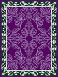 Purple Cream Art Nouveau Floral Rug