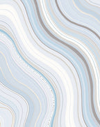 Blue Gray Wavy Abstract Rug