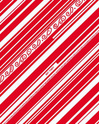Red White Swirl Candy Cane Stripes Rug