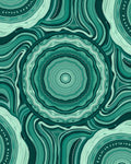 Emerald Green Swirl Medallion Rug