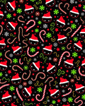 Festive Holiday Santa Hat Candy Cane Pattern Rug
