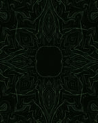 Dark Green Abstract Floral Motif Rug