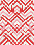 Geometric Lines Red Pink Pattern Rug
