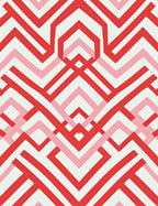Geometric Lines Red Pink Pattern Rug