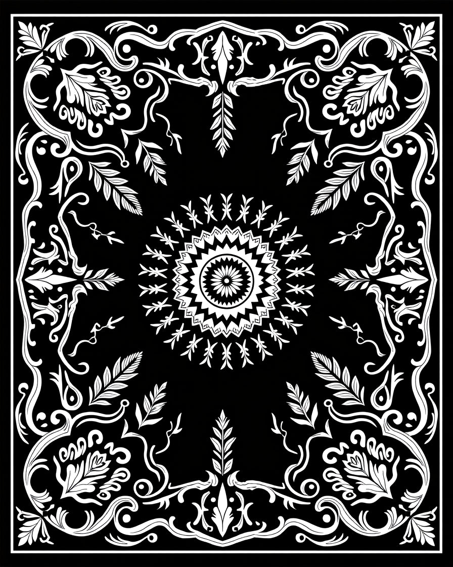 Intricate Floral Mandala Design Rug