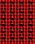 Bold Red Black Animal Pattern Rug