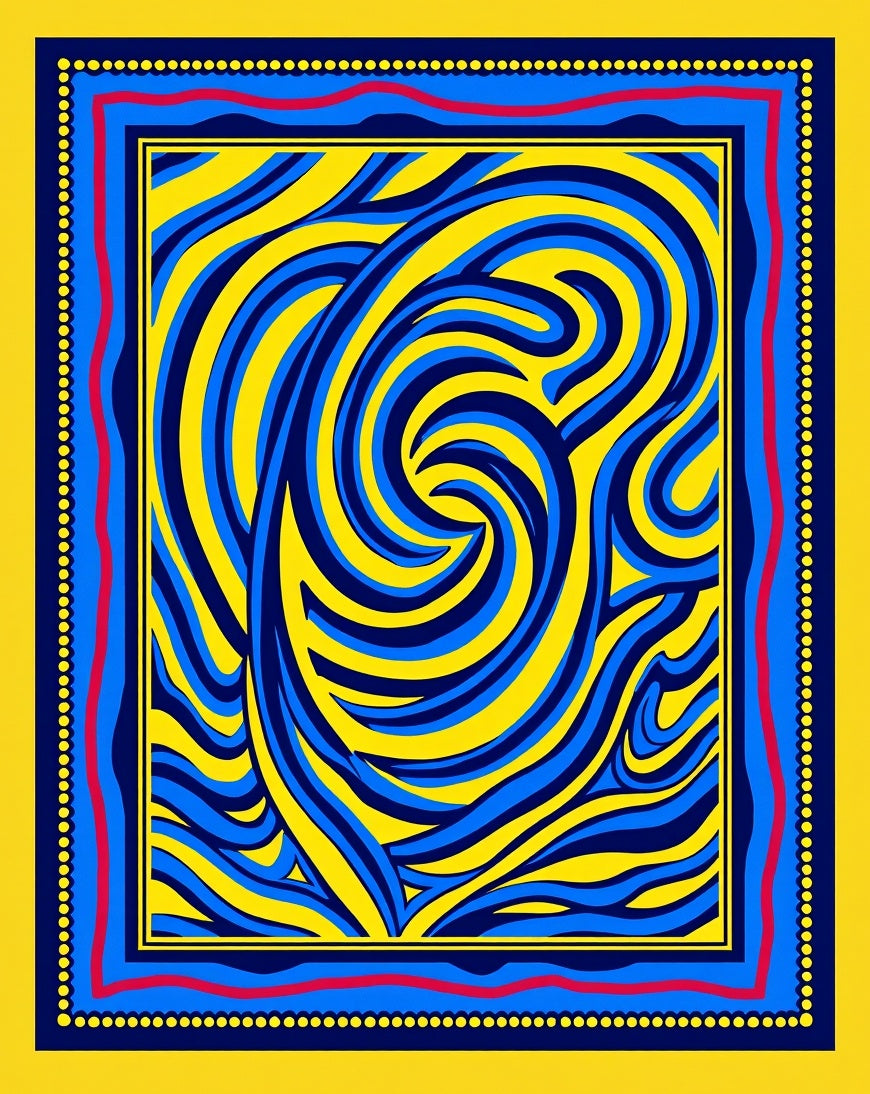 Vivid Abstract Swirl Pattern Design Rug