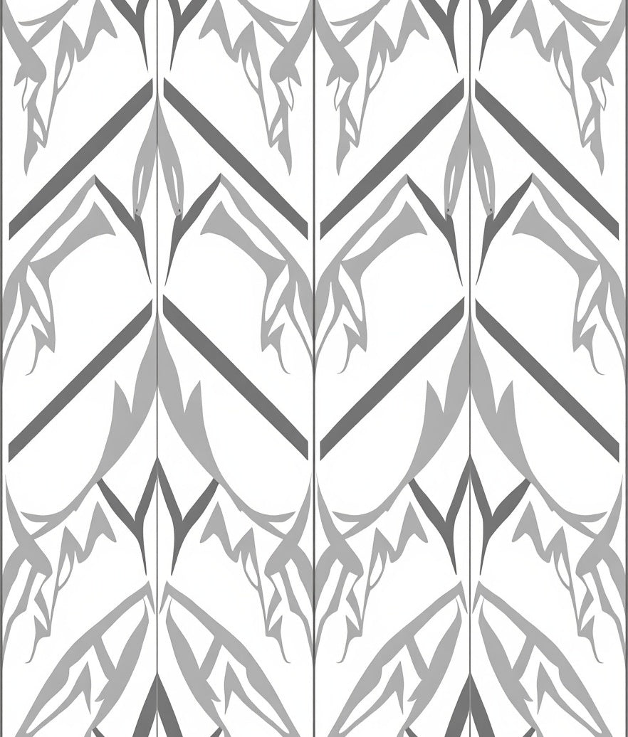 Geometric Leaf Art Deco Pattern Rug
