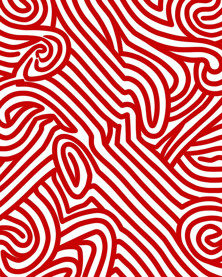 Bold Red Swirl Abstract Pattern Rug